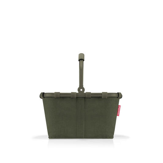Reisenthel carrybag XS cord dark matcha – Stable shopping basket with practical inner pocket – Elegant and water-repellent design - BN5057