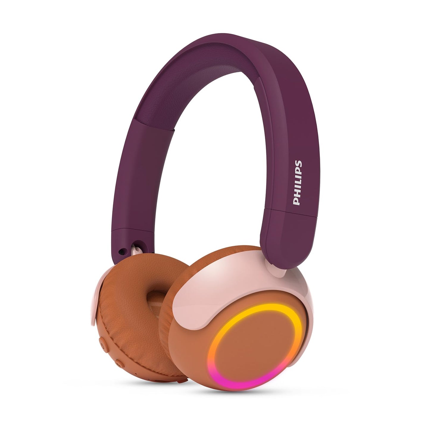 PHILIPS TAK4200MP 4200 Series Wireless Over-Ear Bluetooth Headphones for Kids, Foldable, 45H Playback, Volume Limited, Audio Sharing, with USB-C Cable - Magenta Purple - TAK4200MP/00