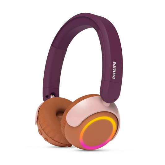 PHILIPS TAK4200MP 4200 Series Wireless Over-Ear Bluetooth Headphones for Kids, Foldable, 45H Playback, Volume Limited, Audio Sharing, with USB-C Cable - Magenta Purple - TAK4200MP/00