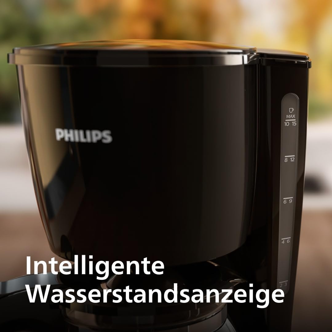 Philips HD7461/20 New Daily coffee machine Aroma-Swirl with automatic switch-off, glass jug, white/black