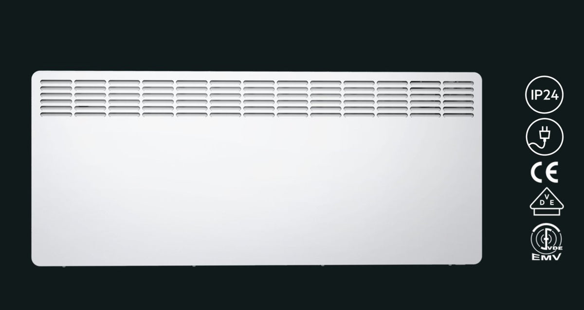 AEG Haustechnik Wandkonvektor WKL 3005 pentru aproximativ 30 m², încălzire 3000 W, 5-30 °C, montat pe perete, display LC, temporizator săptămânal, metal, Ecodesign 2018, 236537 Alb
