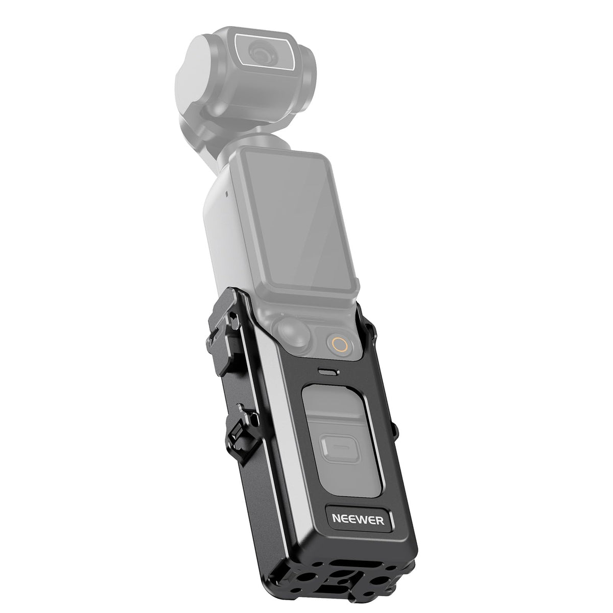 NEEWER Pocket 3 Cage, All In One Aluminum Alloy Protective Video Rig compatible with DJI Osmo Pocket 3 & Magnetic Mount Accessories, 1/4" Thread Cold Shoe, Slots for Quick Release Side Grip, AC029