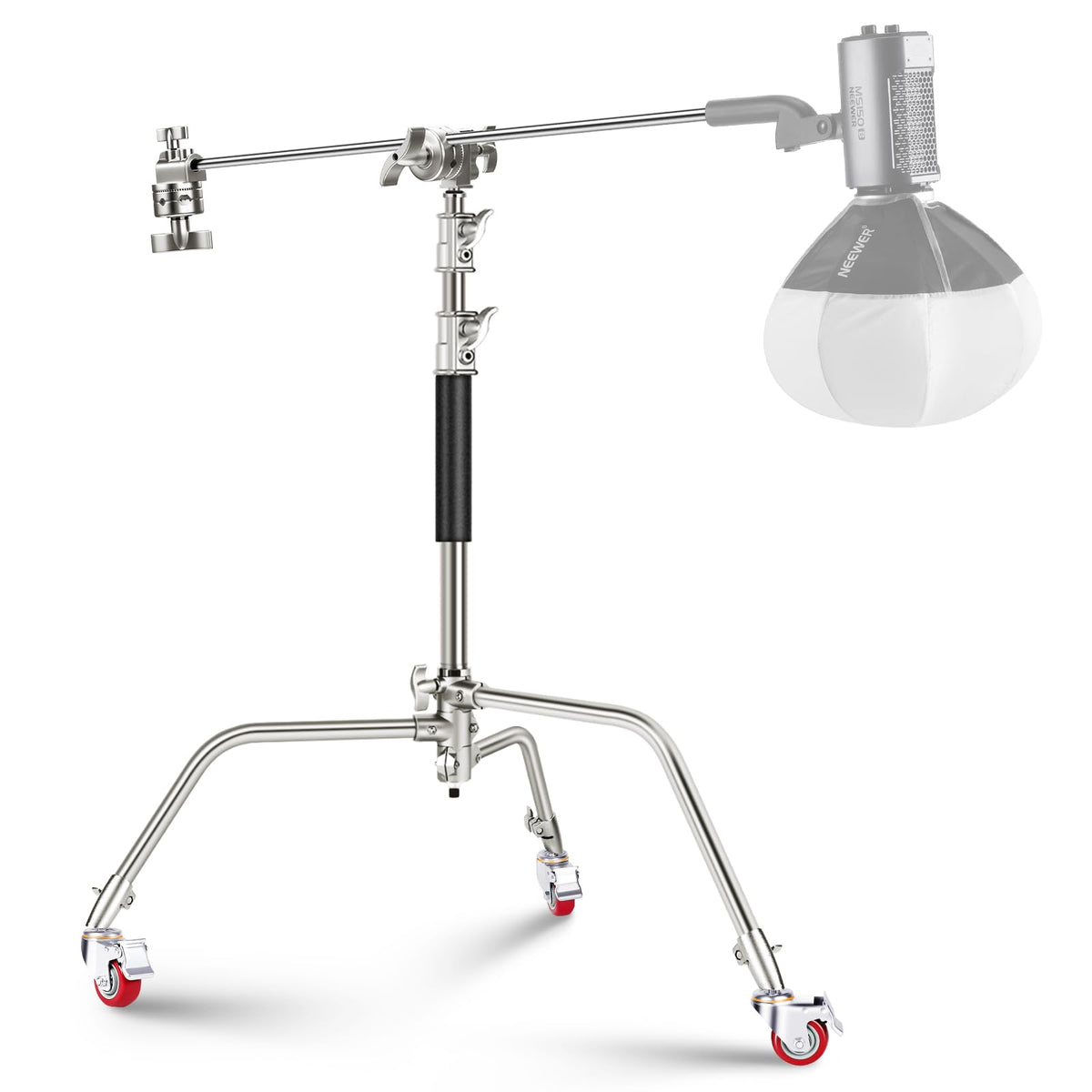 NEEWER Stainless Steel Heavy Duty C Stand with Swivel Casters, SC186W