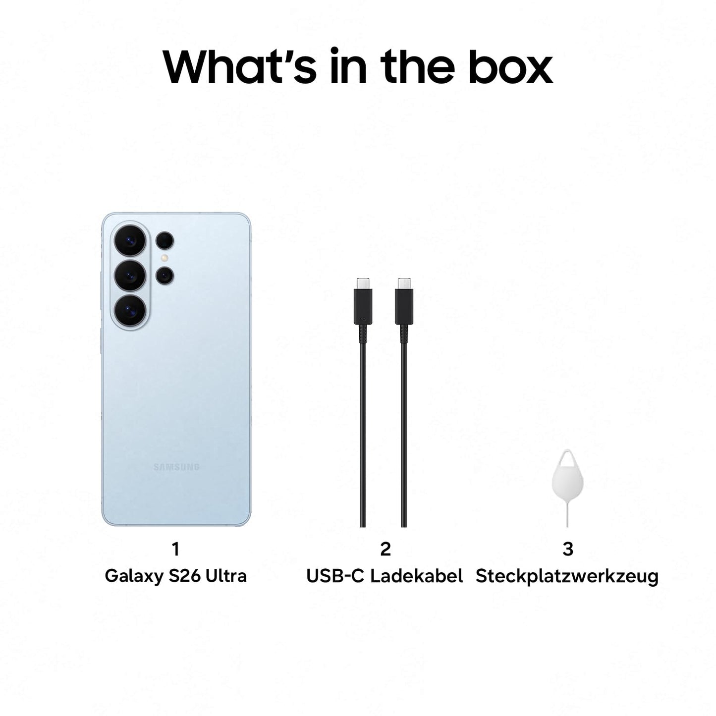 Samsung Galaxy S26 Ultra AI smartphone with Galaxy AI, no contract, Android, privacy display, 12 GB RAM, 1 TB storage, Sky Blue, 3 year manufacturer's warranty, incl. Galaxy Buds 4 Pro Black - F-MS948BZVGAMZ
