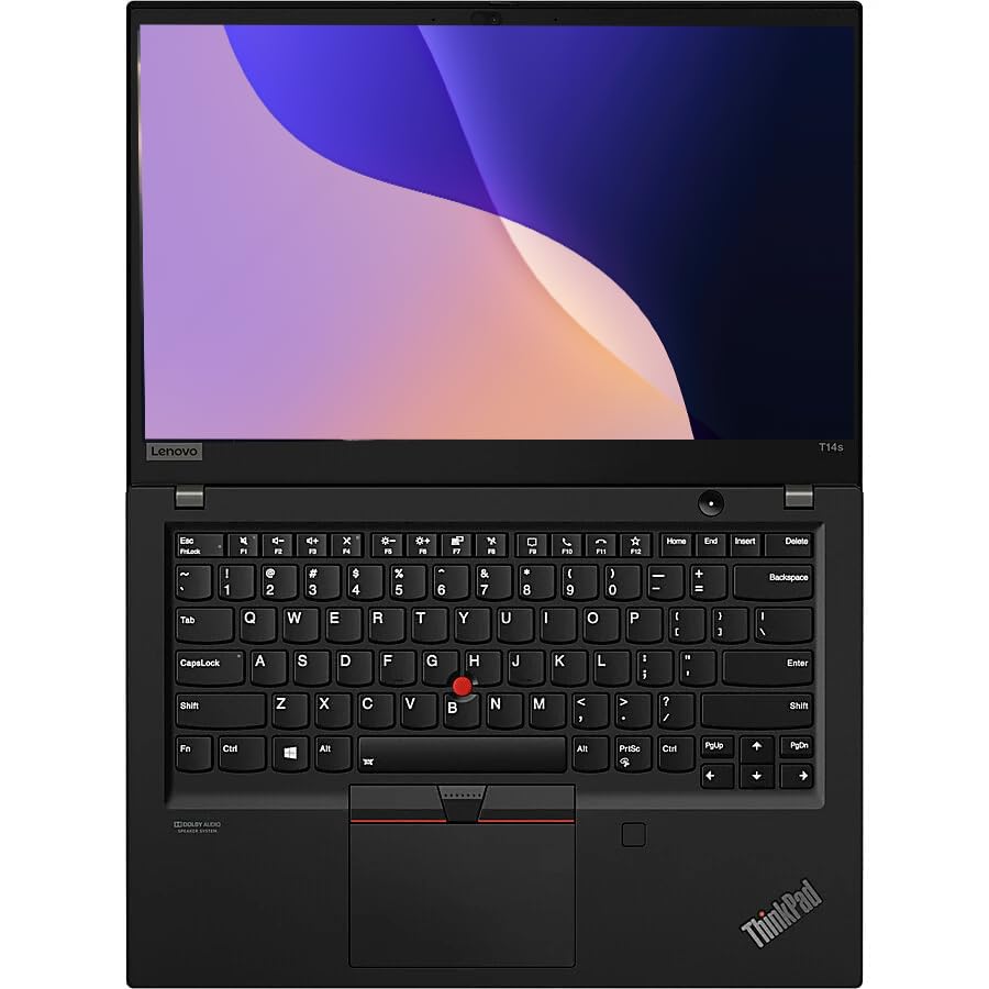 Lenovo Thinkpad T14s Gen 1 Laptop de afaceri, notebook de 14" FHD, Intel Core i5-10210U, 16GB DDR4, 256GB NVMe SSD, tastatură US QWERTY, Windows 11 Pro (recondiționat)