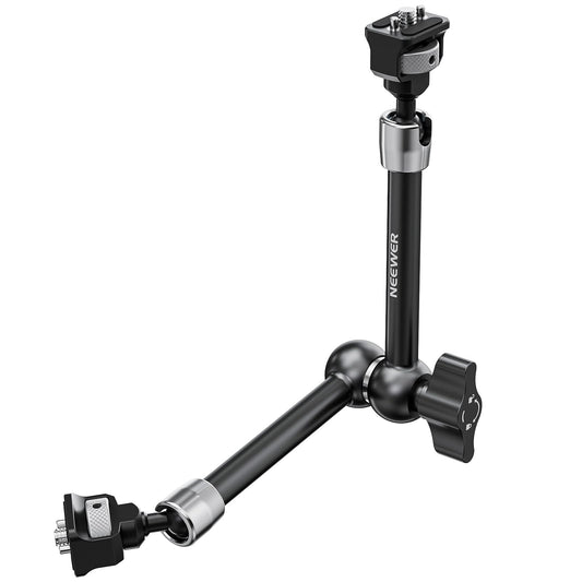 NEEWER 11" joint magic arm, 360° ball heads positioning pins for camera monitor mount with 1/4" screws for DSLR action camera monitor video light compatible with SmallRig Cage Rig ST16