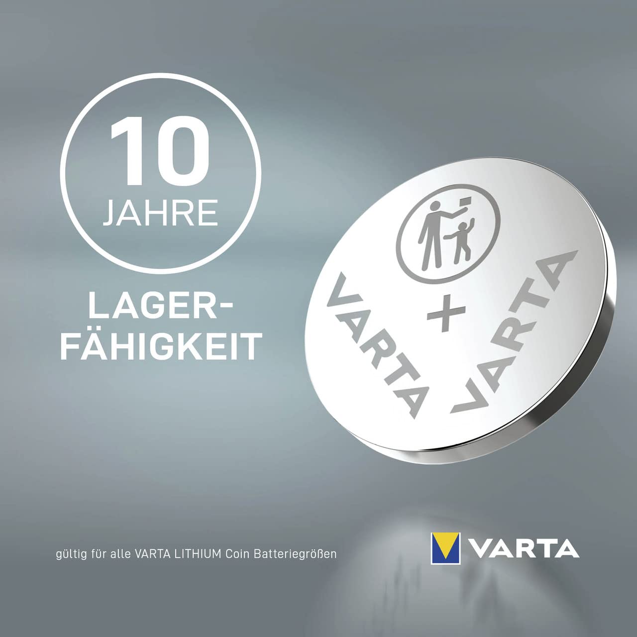 VARTA batteries button cells CR2032, 50 pieces, power on demand, lithium, 3V, safety-sealed packaging, for smart home devices, car keys and other applications - 6032101401