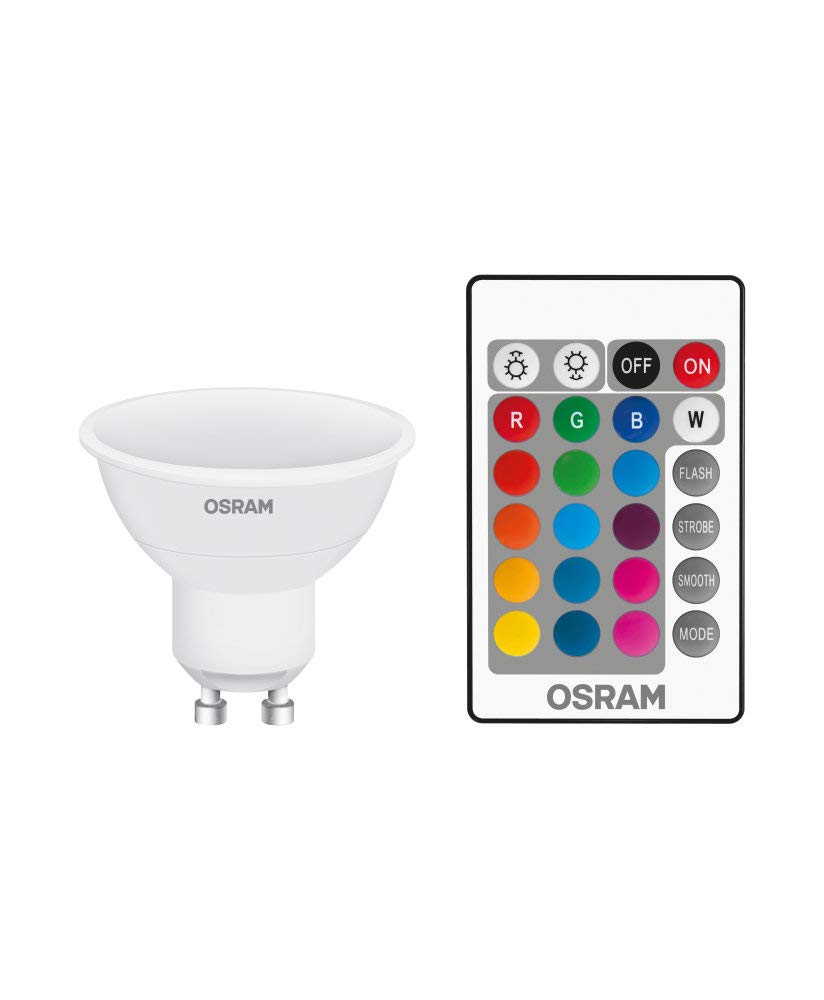 Osram LED Retrofit RGBW Remote Control Bulbs, 4-Pack, LED Bulb, E27 Base, Cool White, 4000 K, 7 W, equivalent to 60 W, opaque, one size fits all. - 4058075445987