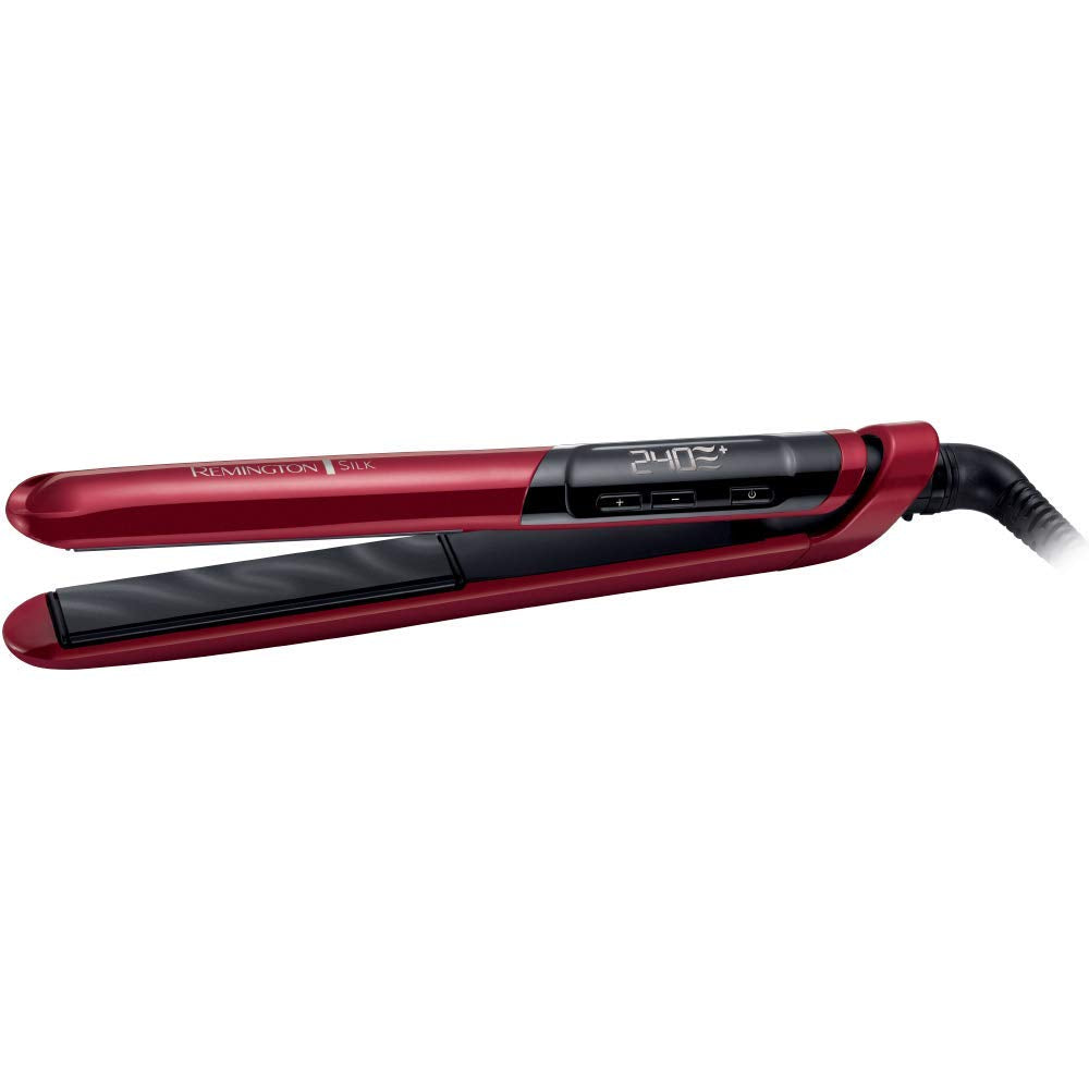Remington Silk Straightener (Double-layer ceramic coating with silk proteins for silky smooth & shiny hair) LCD display, 150-235°C, up to 240°C in 30 seconds, Hair Straightener S9600