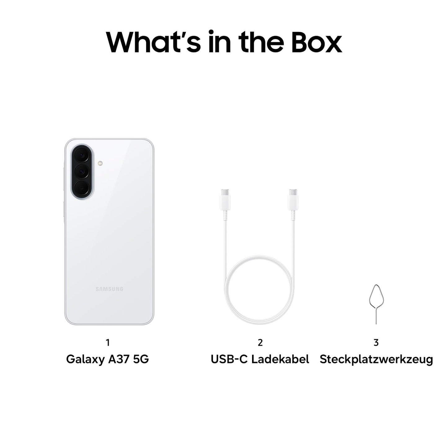 Samsung Galaxy A37 5G, slim AI smartphone, Awesome Intelligence, 256 GB storage space, 50 MP wide-angle camera, up to 2 days battery life, IP68, Awesome White, 2.5 year manufacturer's warranty