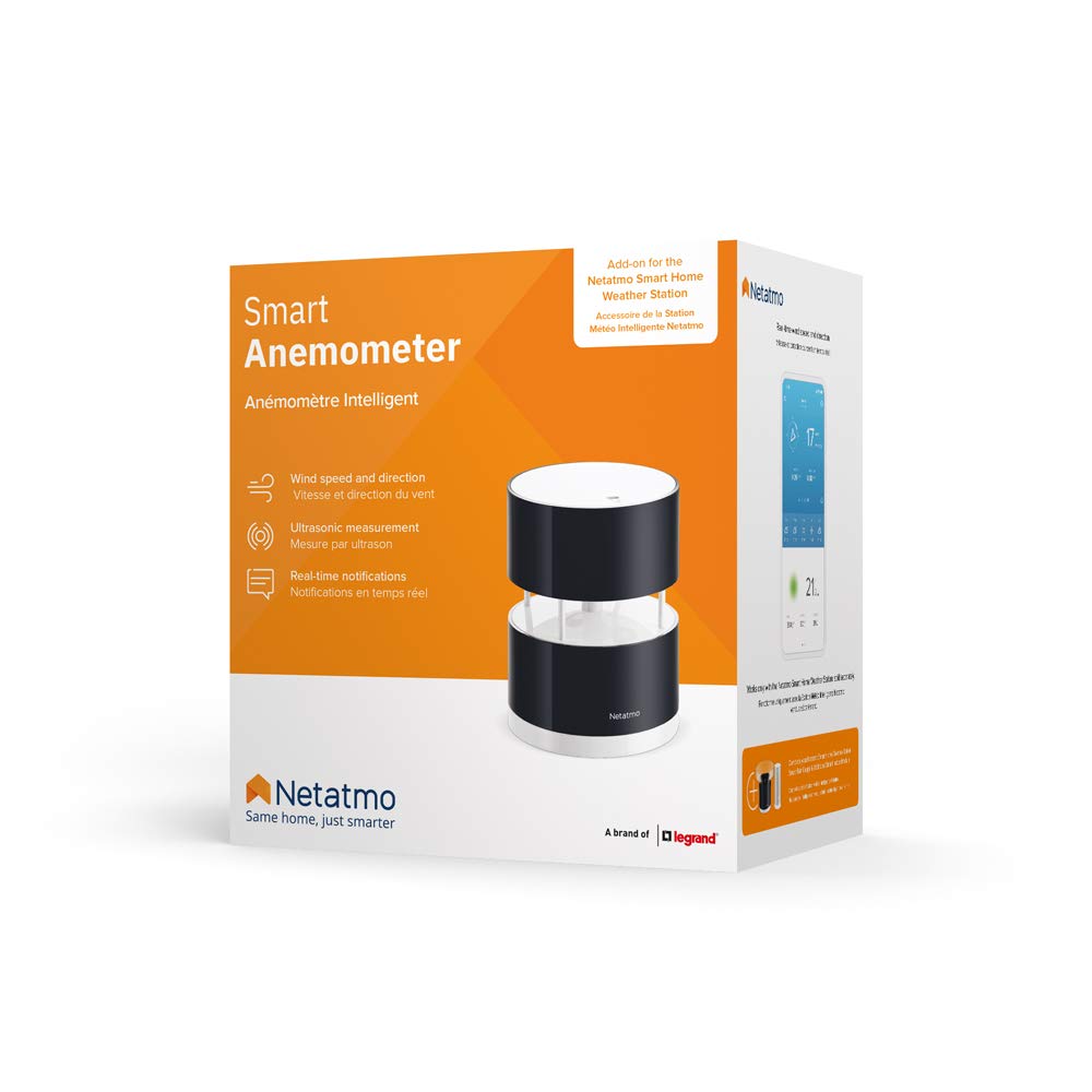 Netatmo Anemometru pentru stația meteo Netatmo, negru, NWA01-WW, 16 cm