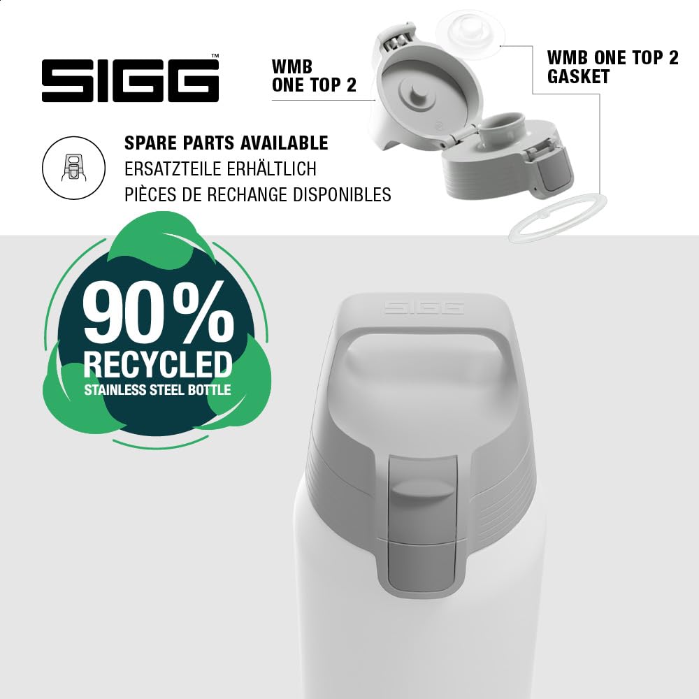 SIGG - Insulated drinking bottle - Thermos bottle Shield Therm One White - Carbonated drinks - Leak-proof - Dishwasher safe - BPA-free - 90% recycled stainless steel - White - 0.5L - 6056.20