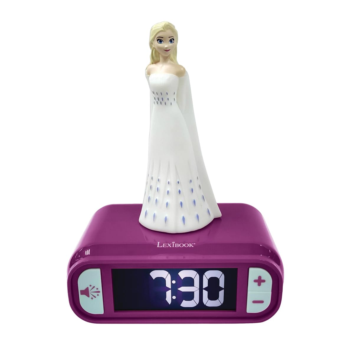 Lexibook - Disney Frozen 2 Alarm Clock with Night Light and Ringtones Disney Frozen 2 Digital Alarm Clock for Children with Night Light Snooze, Children's Clock, Luminous ELSA, Blue Color - RL800FZLXB