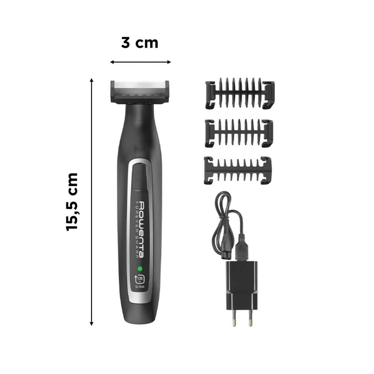 Rowenta Forever Sharp, Beard Trimmer, Stainless Steel Blades TN6000