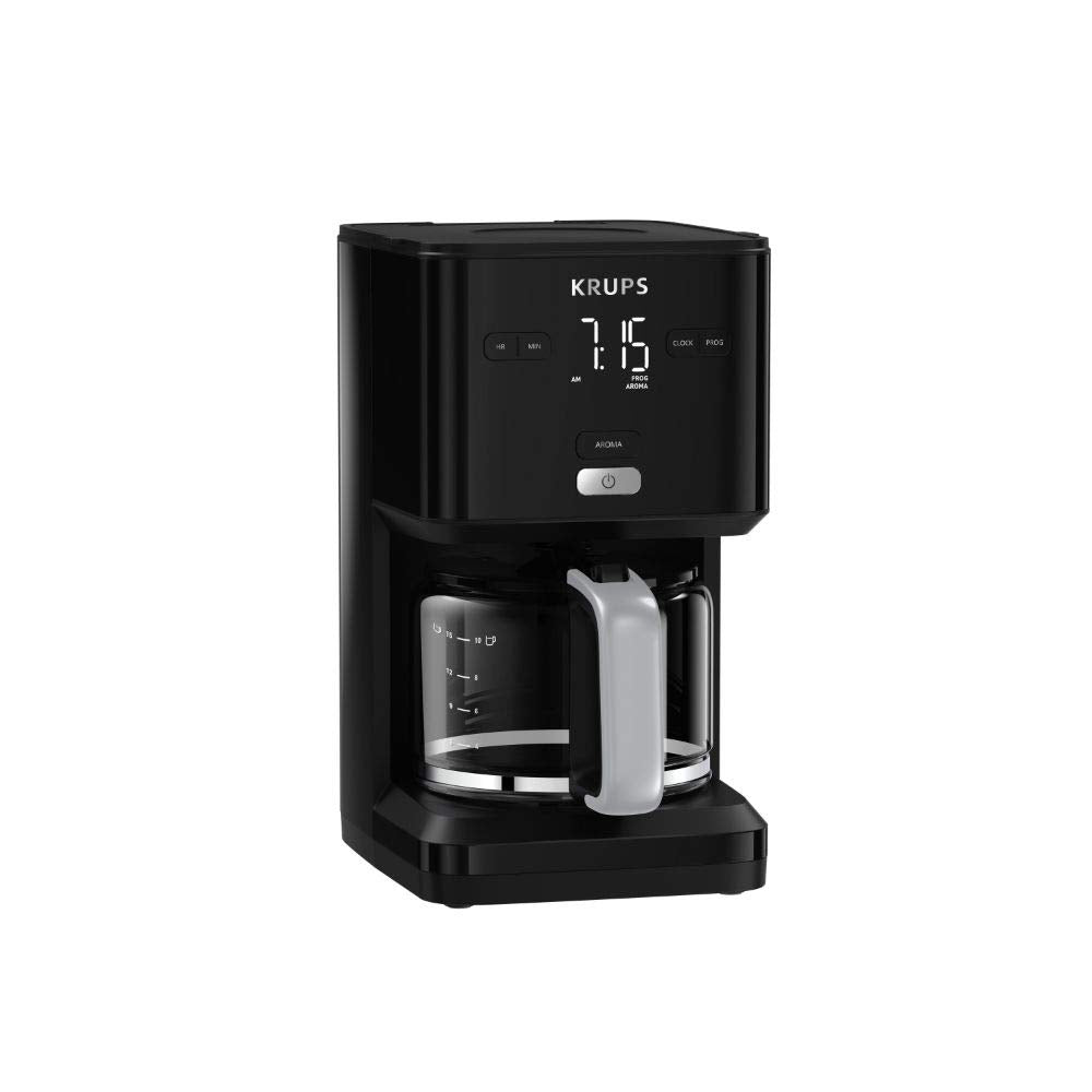 Krups Smart'n Light Coffee Machine with Timer, for 1.25 liters of filter coffee, keep warm function, automatic shut-off, black, KM600810