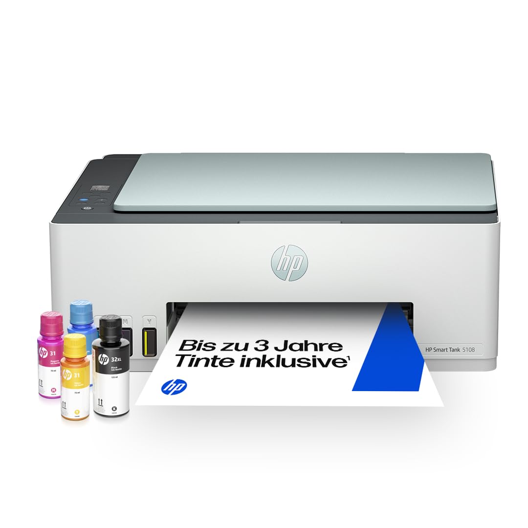 HP Smart Tank 5108 3-in-1 Multifunction Printer (WiFi; Mobile Printing) - 3 years ink included, 3 year warranty upon registration, large ink tank, long range, high quality printing - 5D1B3A