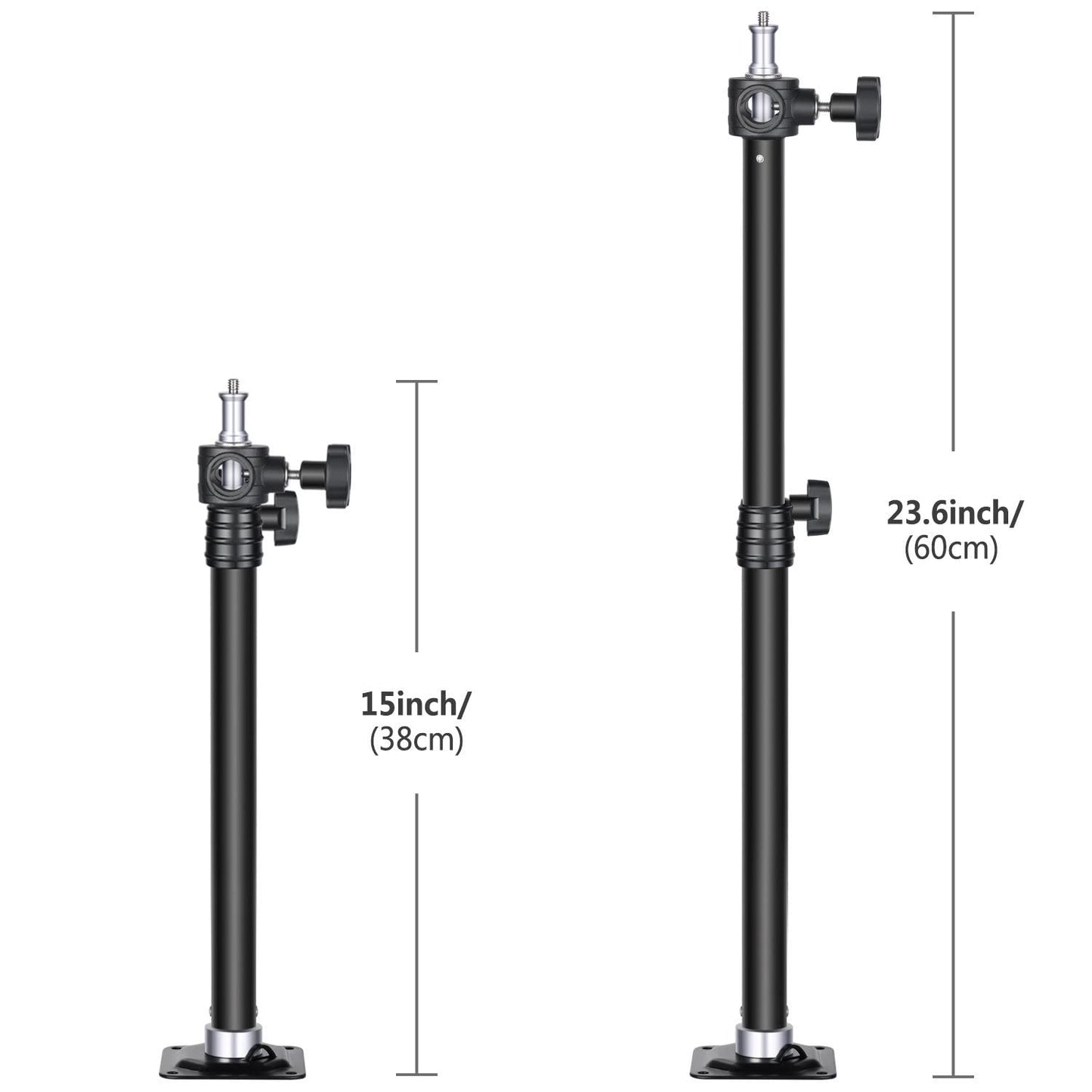 Neewer Boom Arm Wall Mount 38-60cm Adjustable Length with 1/4" to 3/8" Universal Adapter for Photo Studio Video Monolight Photography - 10089715