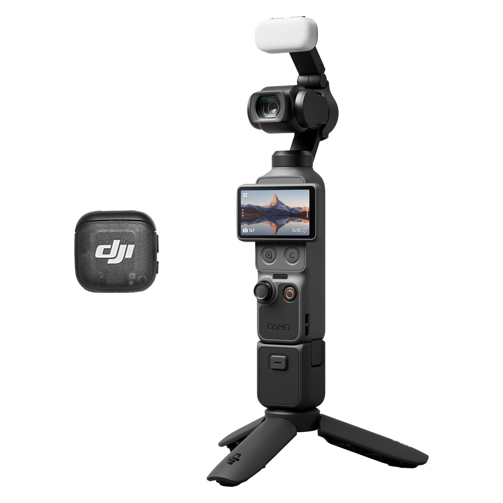 DJI Osmo Pocket 4 Creative Combo, Pocket Gimbal Vlog Camera, 1″ CMOS and 4K/240fps, 3-axis stabilization, 2× lossless zoom, 107GB built-in storage, Mic 3 transmitters, fill light - 6937224133082