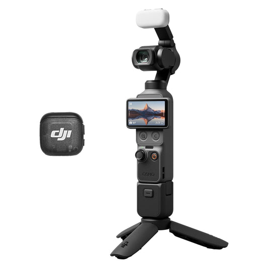 DJI Osmo Pocket 4 Creative Combo, Pocket Gimbal Vlog Camera, 1″ CMOS and 4K/240fps, 3-axis stabilization, 2× lossless zoom, 107GB built-in storage, Mic 3 transmitters, fill light - 6937224133082