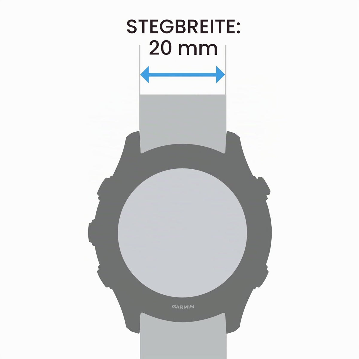 Garmin Quickfit Band 20 mm, Silicone, Black - 010-13102-00