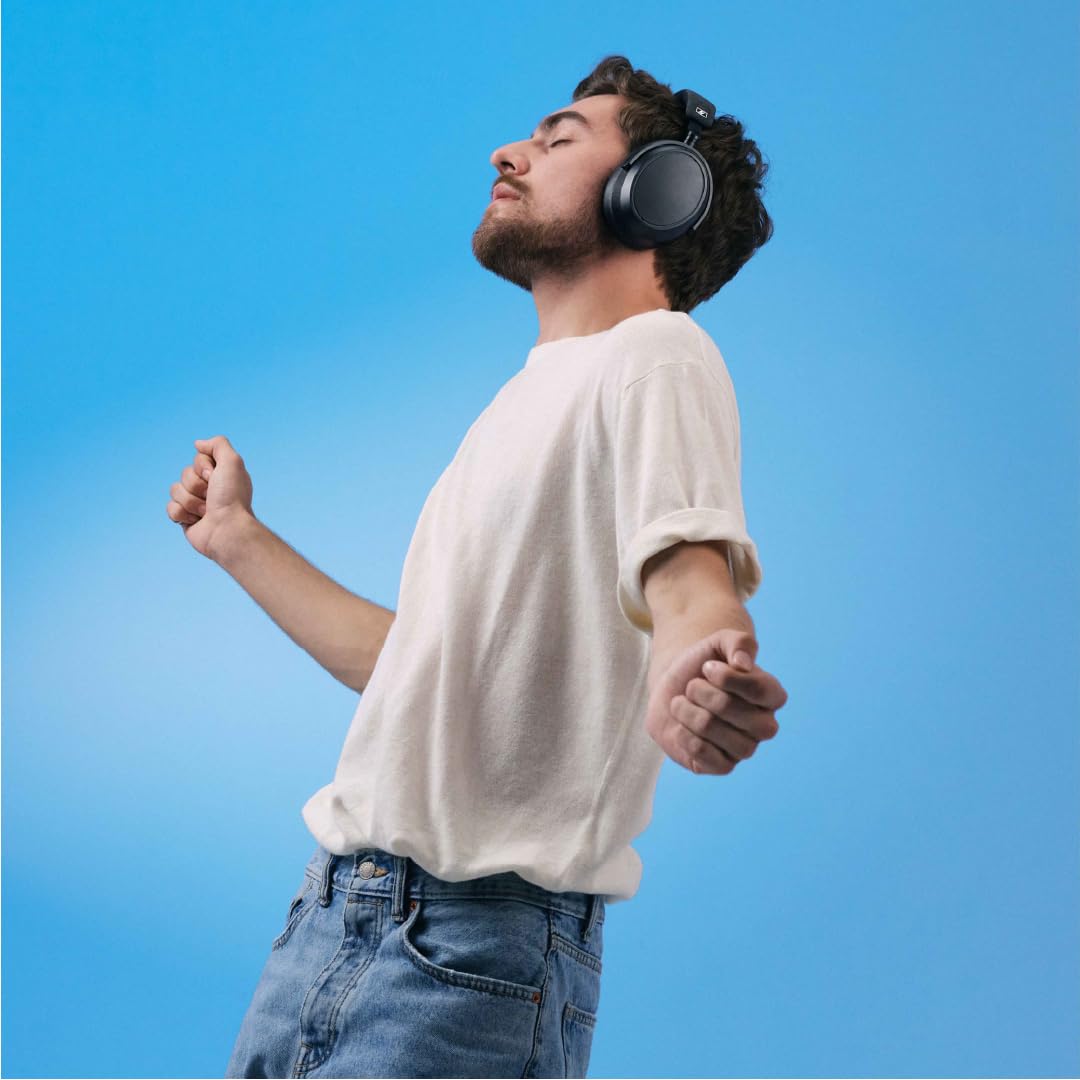 Sennheiser MOMENTUM 4 Wireless Noise Canceling Headphones - Bluetooth headphone headset for crystal clear calls with adaptive noise cancellation, over-ear, 60 h battery, foldable, graphite - 700383