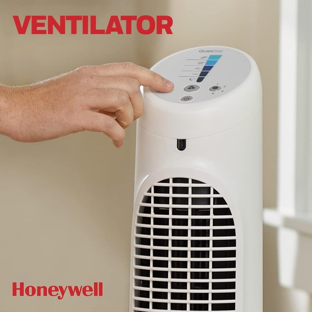 Honeywell QuietSet Oscillating Tower Fan White