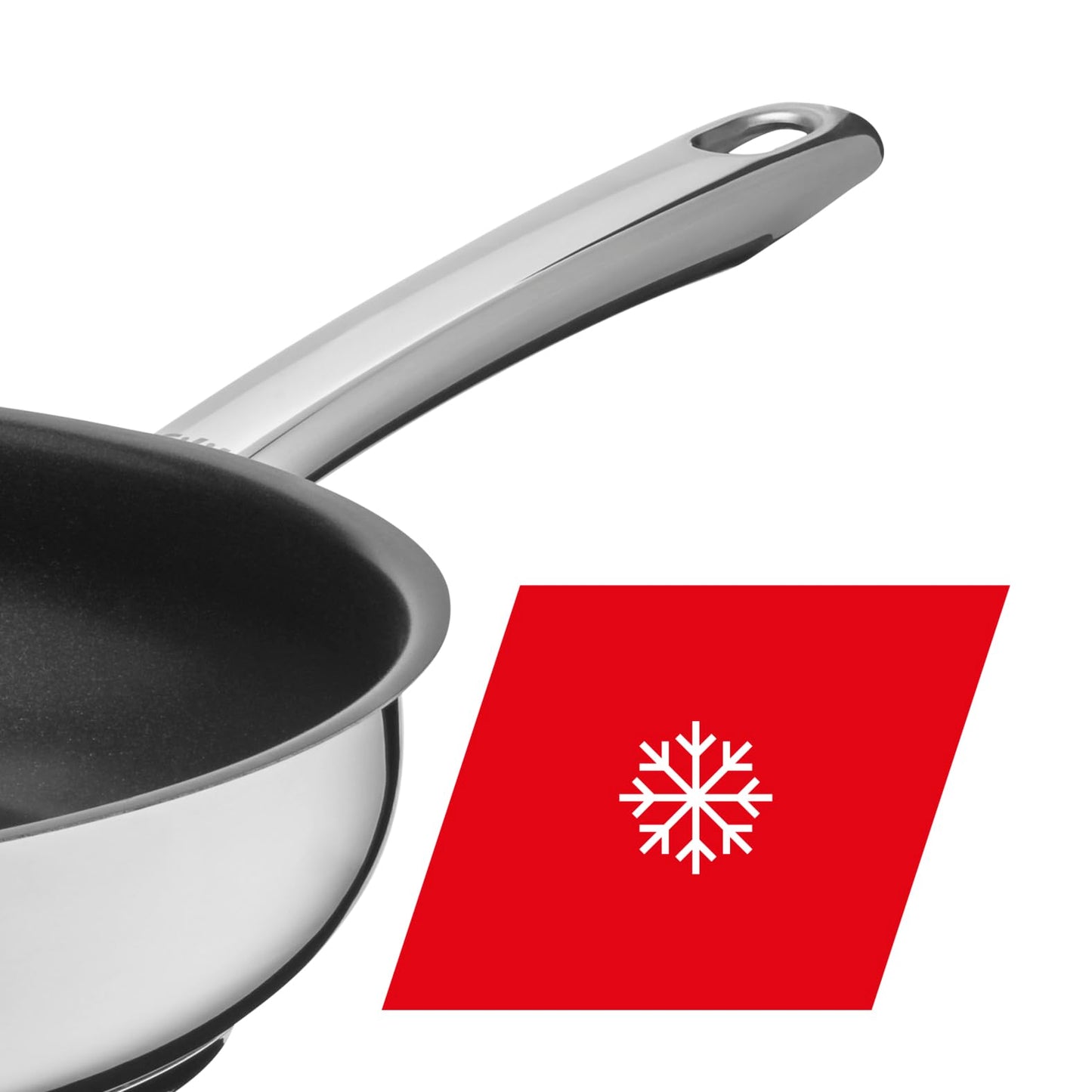 Silit Calabria frying pan 24 cm induction, coated stainless steel pan, stainless steel handle, non-stick coating, oven safe up to 260 degrees, suitable for all stoves, for gentle roasting - 2110301769