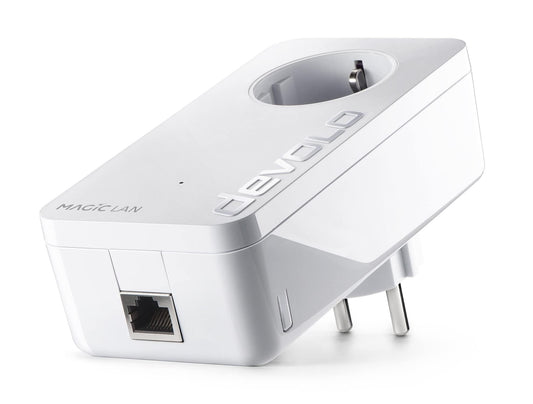devolo Magic 2 expansion adapter, powerline adapter, up to 2,400 Mbit/s, 1x Gigabit port, ideal for home office, dLAN 2.0, white - 8412