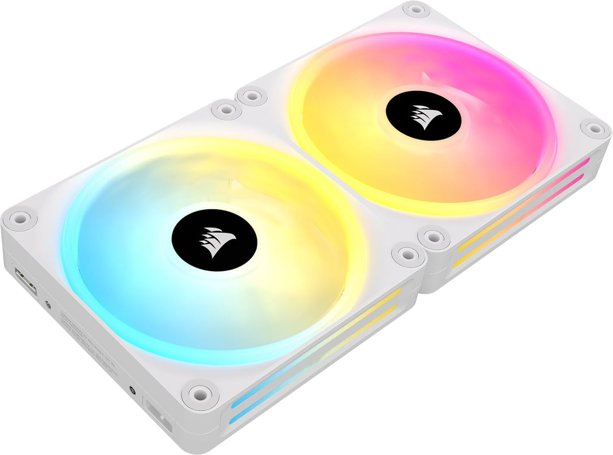 CORSAIR iCUE LINK QX140 RGB ventilator RGB de 140mm - pachet dublu - alb - CO-9051008-WW