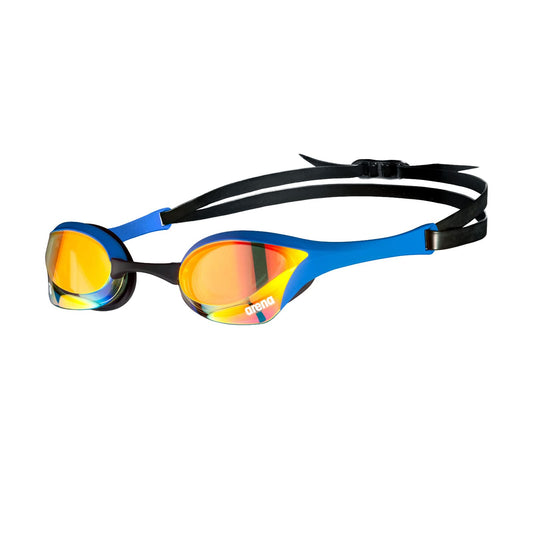 ARENA Cobra Ultra Swipe Mirror Unisex Race Swimming Goggles for Adults, Diving Goggles with Curved Mirror Lenses, Anti-Fog, UV Protection, 5 Interchangeable Nose Bridges - 002507-370-NS