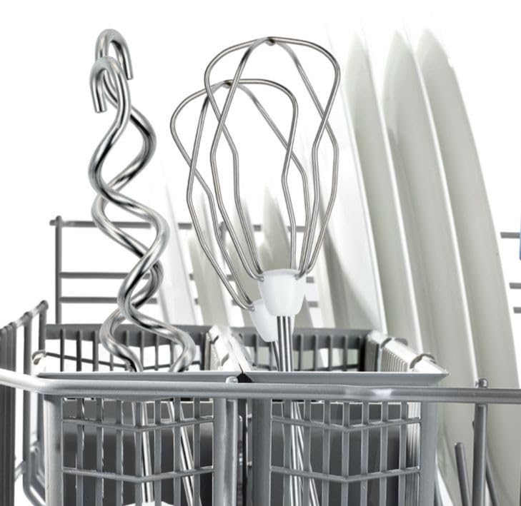 Bosch Hand Mixer, Mixing Bowl plus Stand/Mount, 2 Whisks, 2 Stainless Steel Dough Hooks, 450 W, white, MFQ36460