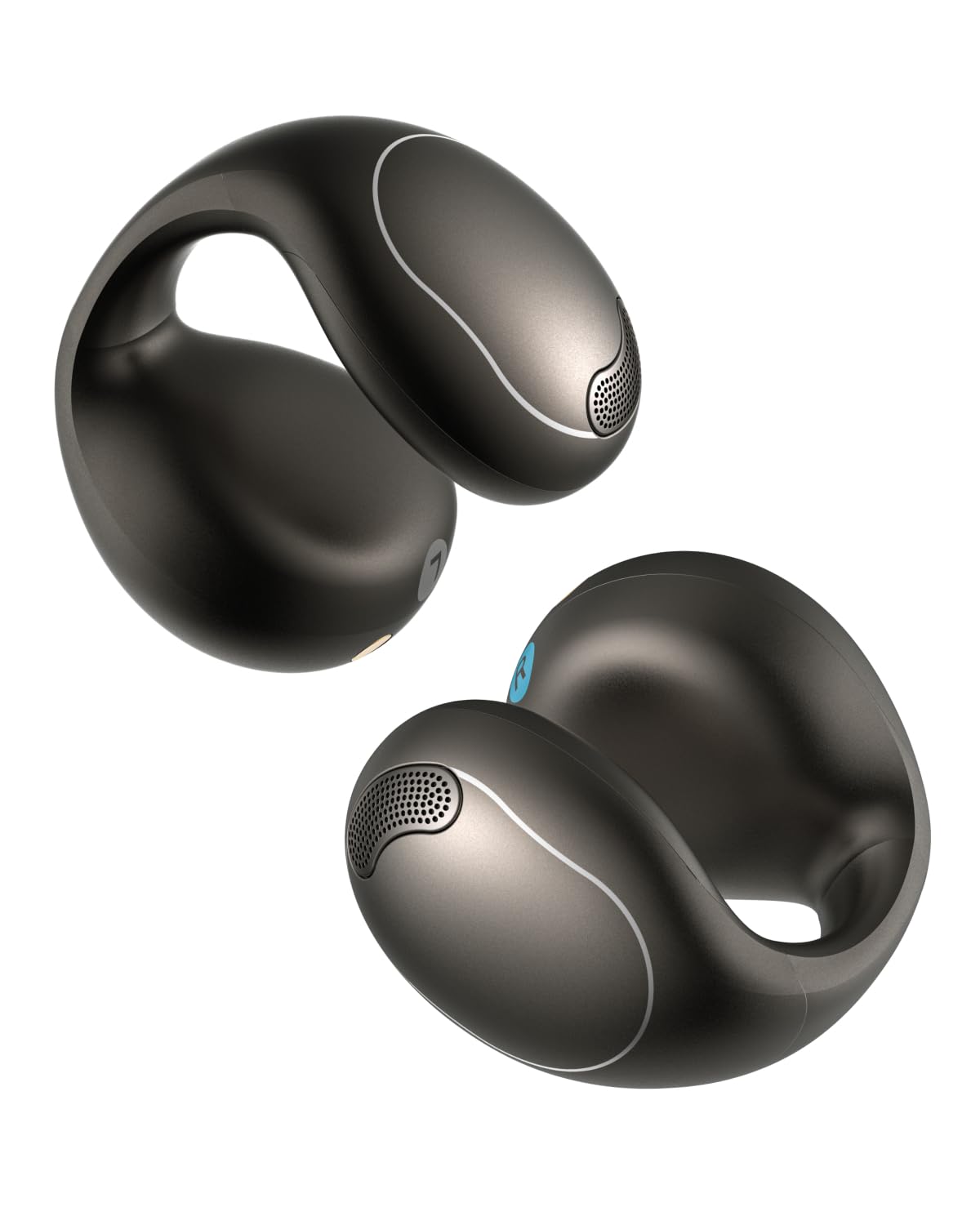 soundcore C40i from Anker, open-ear earbuds, clip-on headphones, flexible joint design, button control, feather-light comfort, firm hold with attachable ear clips, large drivers for clear sound - A3331