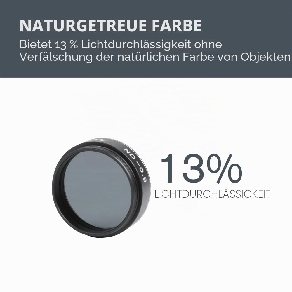 Celestron 94105 Neutral Density Moon Filter - Compatible with 1.25" Eyepieces and Suitable for Lunar, Venus & Double Star Observation, Black