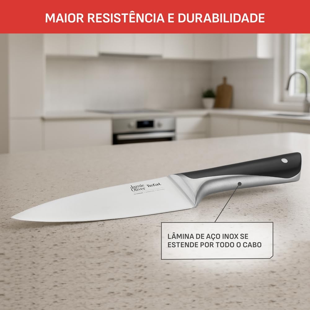 Tefal Jamie Oliver Kitchen Knife Set, Cooking and Peeling, 2-piece, Black - K267S255