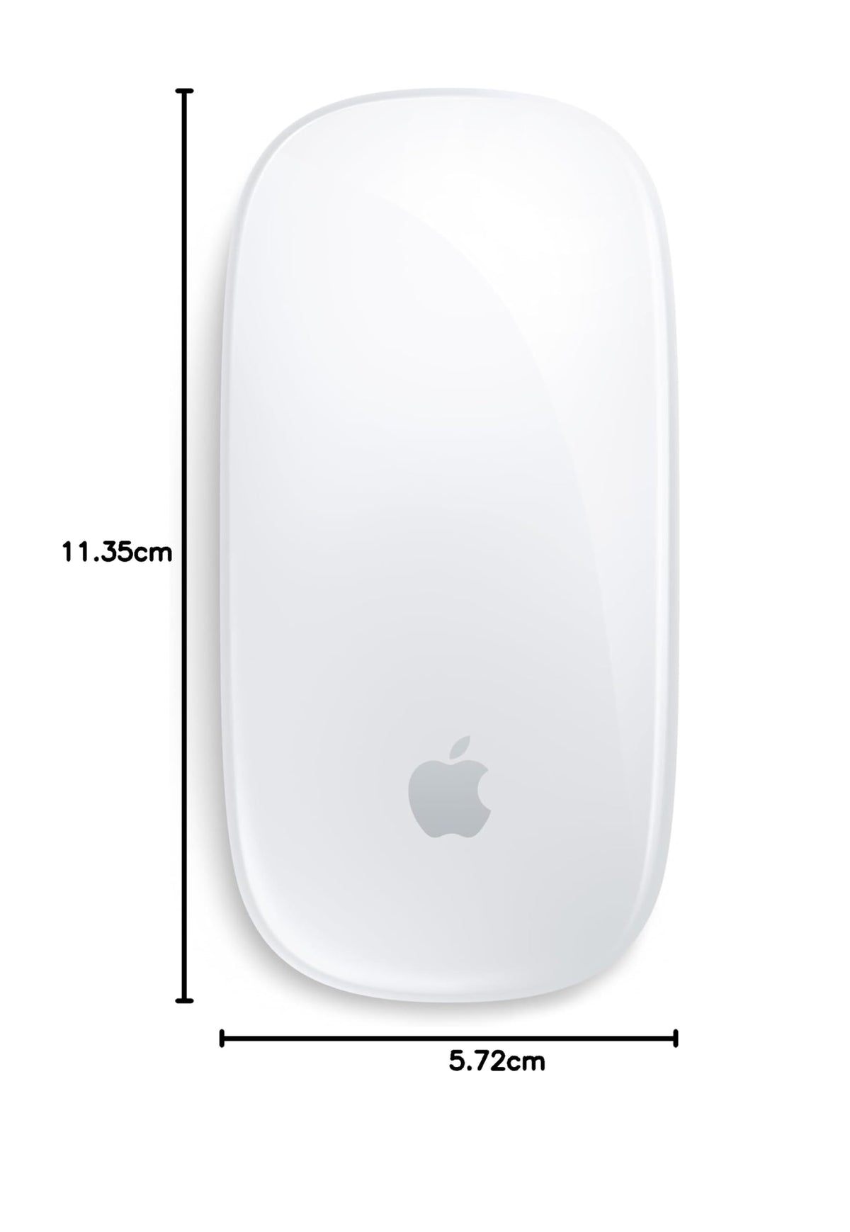 Apple Magic Mouse: Bluetooth, rechargeable. Compatible with Mac or iPad; White, Multi-Touch surface (Lightning) - MK2E3Z/A