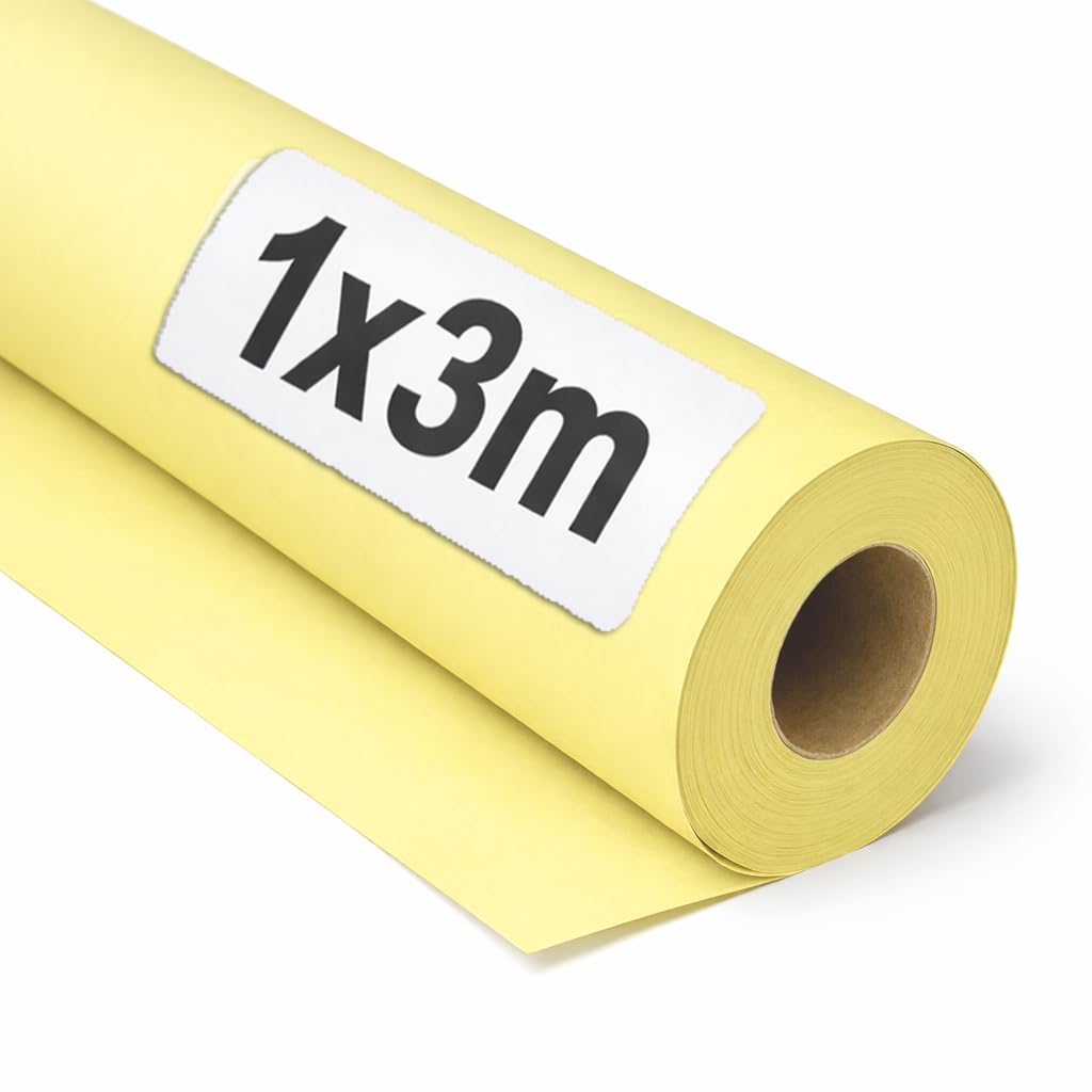 OFITURIA Kraft Paper Yellow Pastel - Roll 1 × 3 m - 6 Rolls - Wrapping Paper and Packaging Paper - Craft Paper for DIY, Decoration and Sewing Patterns - Tear-Resistant and Easy to Cut - COM620-parent2