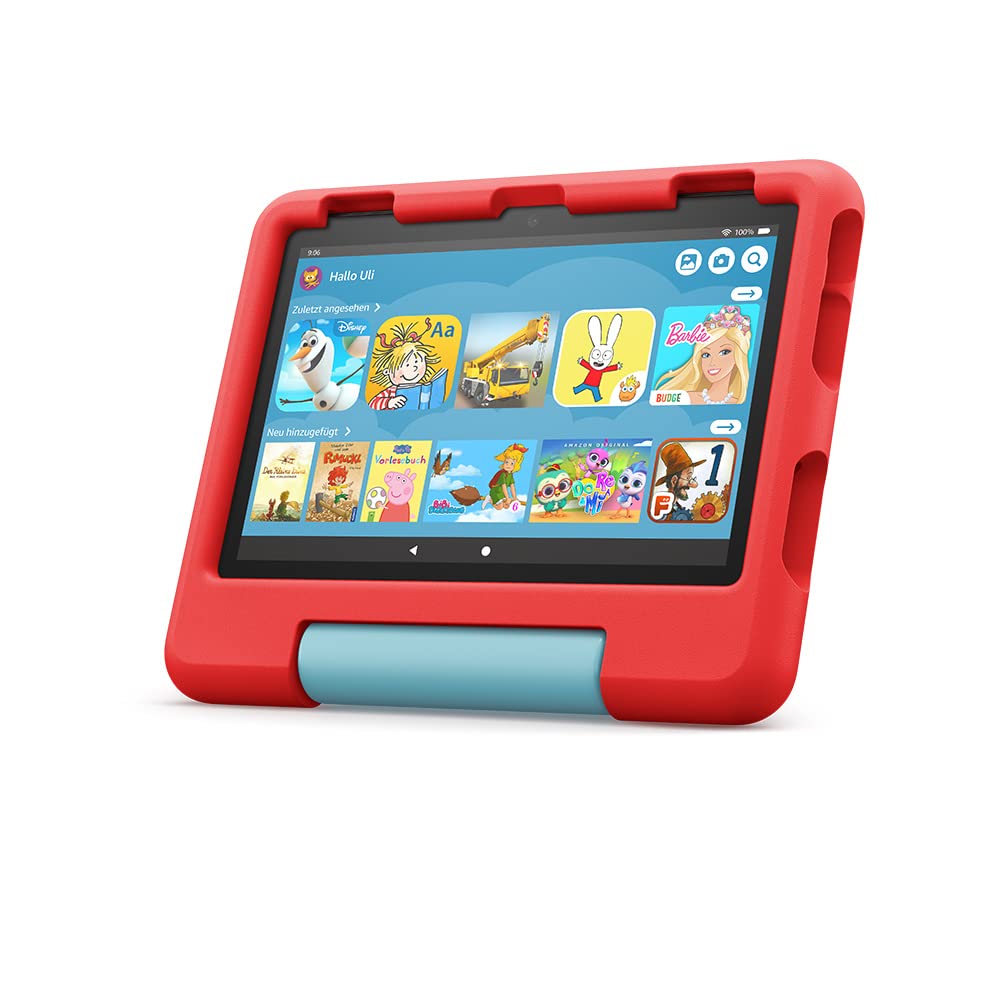 Amazon child-friendly protective case for the Fire HD 8 tablet (only compatible with the 12th generation, 2022), red - 53-028584
