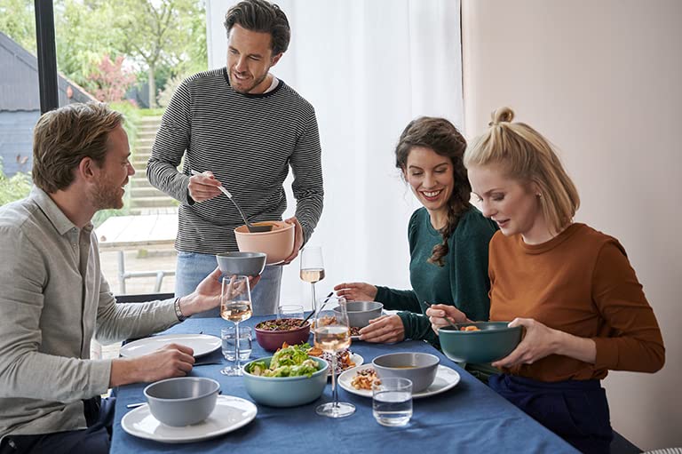 Mepal multi-bowl Cirqula Round 4-piece set - microwave dishes - suitable as a storage box, refrigerator, freezer and microwave dishes - 350, 750, 1250, 2250 ml - Nordic black - 106232041100
