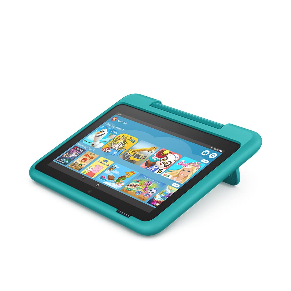 Child-friendly case for the Fire 7 tablet (only compatible with 12th generation, 2022), for ages 6 and up, teal - 53-028175