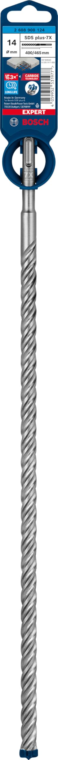 Bosch Professional 1x Expert SDS plus-7X Burghiu cu ciocan (pentru beton armat, Ø 14,00x465 mm, Accesorii pentru burghiu cu ciocan) - 2608900124
