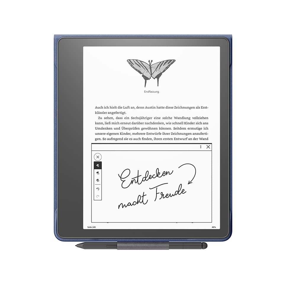 Amazon Kindle Scribe Premium Flip Case with Magnetic Attachment | slim, lightweight design | (only suitable for Amazon Kindle Scribe), leather, gray - 53-100079