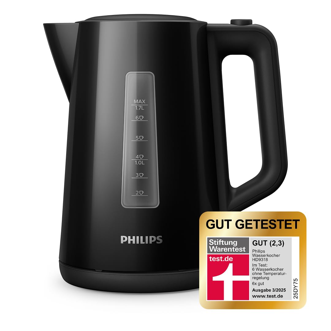 Philips kettle - 1.7 L capacity with control display, pirouette base, black (HD9318/20) - Series