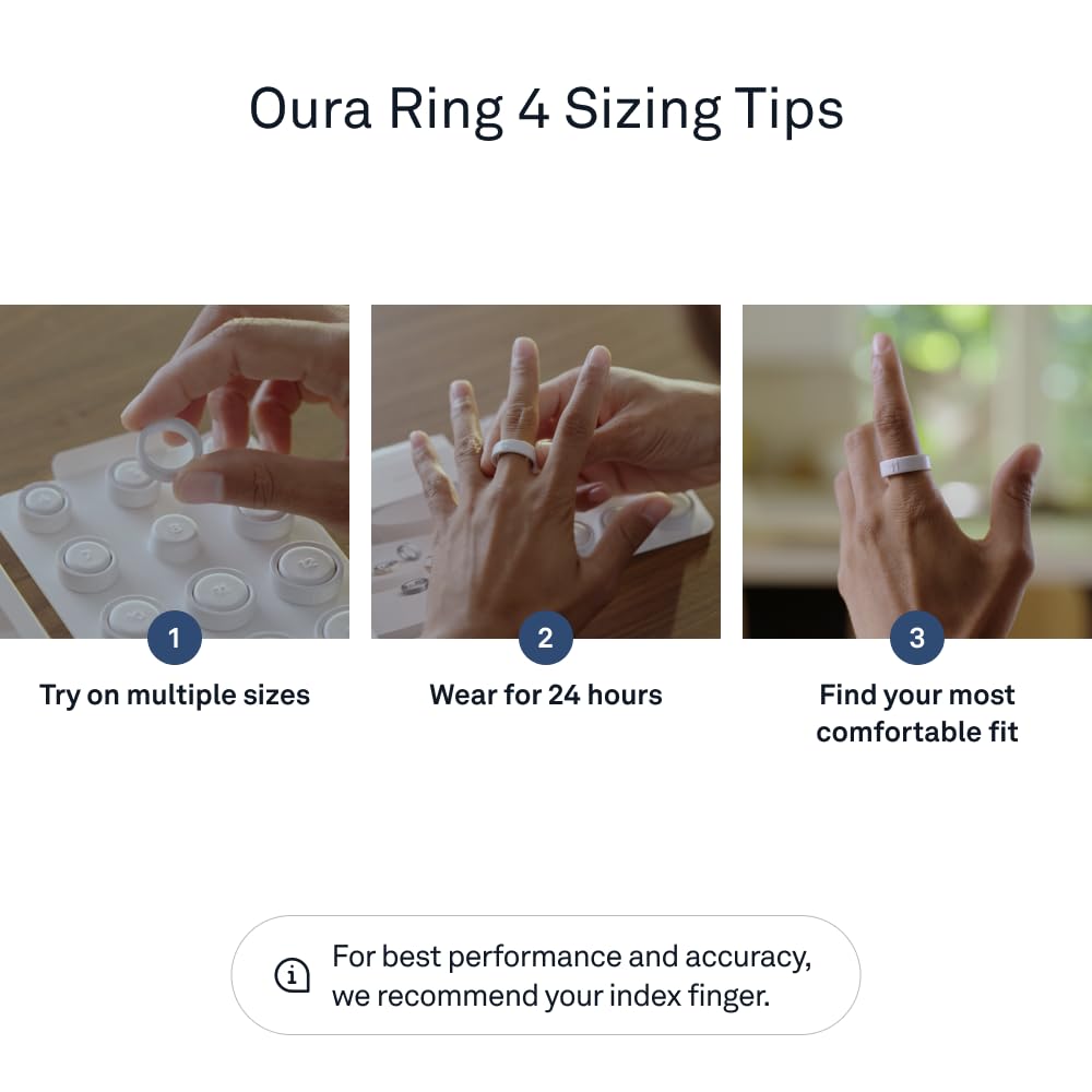 Oura Ring 4 - Brushed Silver - Size 6 - Smart Ring | Measure First with Oura Ring 4 Sizing Kit | Sleep Tracking Wearable - Heart Rate - Fitness Tracker - Up to 8 Days Battery Life - JZ90-54220-06