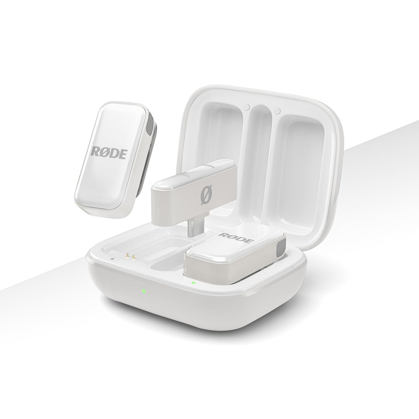 RØDE Wireless Micro - Compact wireless microphone, two microphones with charging case for content creation on the smartphone, USB-C, white - WIMICROCW