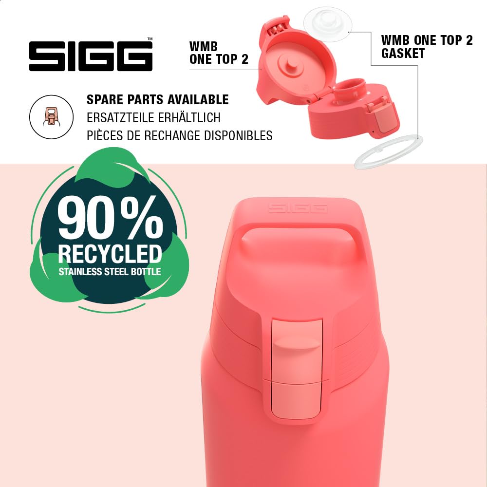 SIGG - Insulated drinking bottle - Thermos bottle Shield Therm One Watermelon - carbonated drinks - leak-proof - dishwasher safe - BPA-free - 90% recycled stainless steel - pink - 0.75L - 6218.30