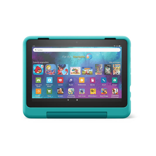 Child-friendly case from Amazon for the Fire HD 8 tablet (only compatible with 12th generation, 2022), teal - 53-028589