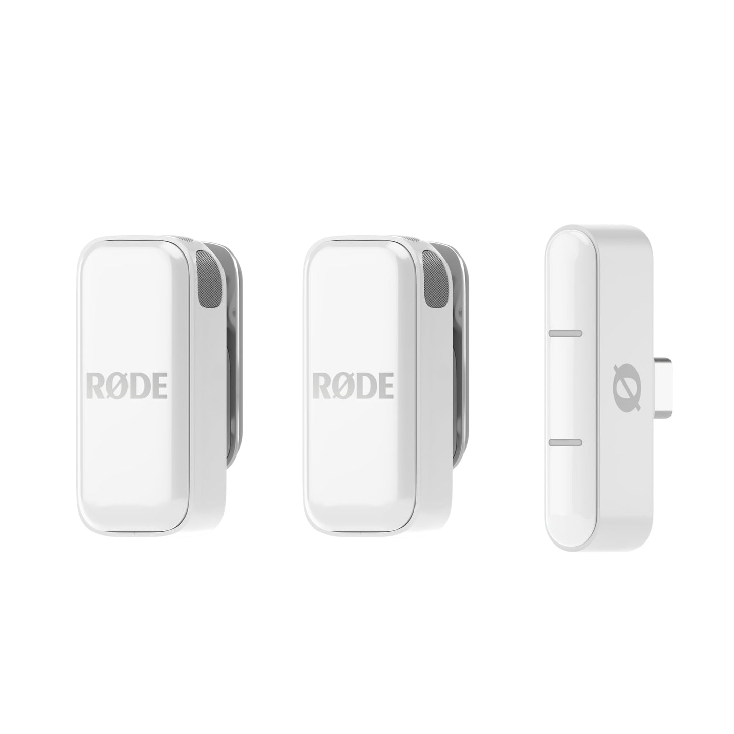 RØDE Wireless Micro - Compact wireless microphone, two microphones with charging case for content creation on the smartphone, USB-C, white - WIMICROCW