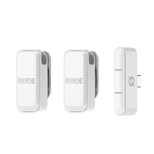 RØDE Wireless Micro - Compact wireless microphone, two microphones with charging case for content creation on the smartphone, USB-C, white - WIMICROCW