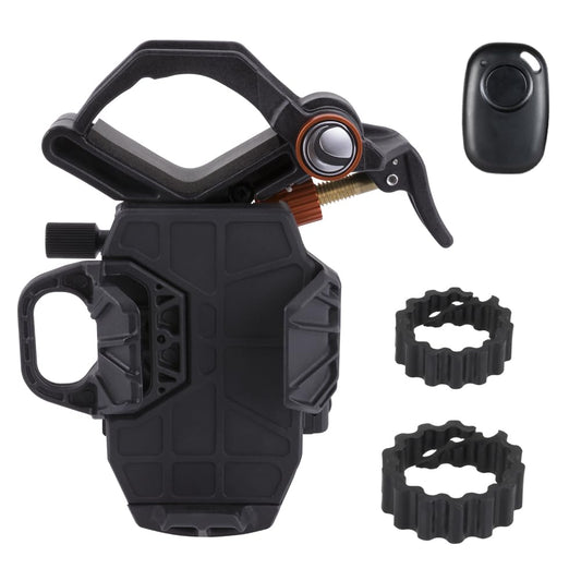 Celestron 81057 NexYZ DX 3-Axis Smartphone Adapter Set with Bluetooth Remote Shutter - Capture images and videos through your telescope, spotting scope, binoculars, monocular and microscope, Black