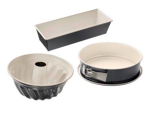 Dr. Oetker Baking Trend baking mold set - 3 pieces with springform pan, bundt cake pan and loaf pan, ceramic reinforced non-stick coating, heat-resistant up to 230°C, leak-proof - 4869
